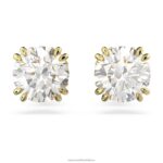 napichovacie náušnice constella okrúhly výbrus, biely, pozlátený B8ZNT747 Swarovski šperky