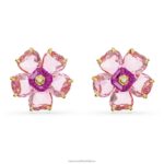 napichovacie náušnice florere kvet, ružový, pozlátený B8ZNT751 Swarovski šperky