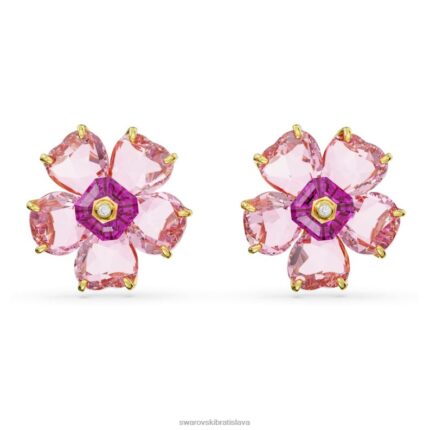 napichovacie náušnice florere kvet, ružový, pozlátený B8ZNT751 Swarovski šperky