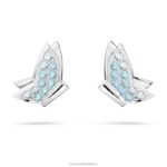 napichovacie náušnice lilia motýľ, modrá, rhodiovaná B8ZNT678 Swarovski šperky
