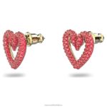 napichovacie náušnice srdce, červené, pozlátené B8ZNT744 Swarovski šperky - Image 3