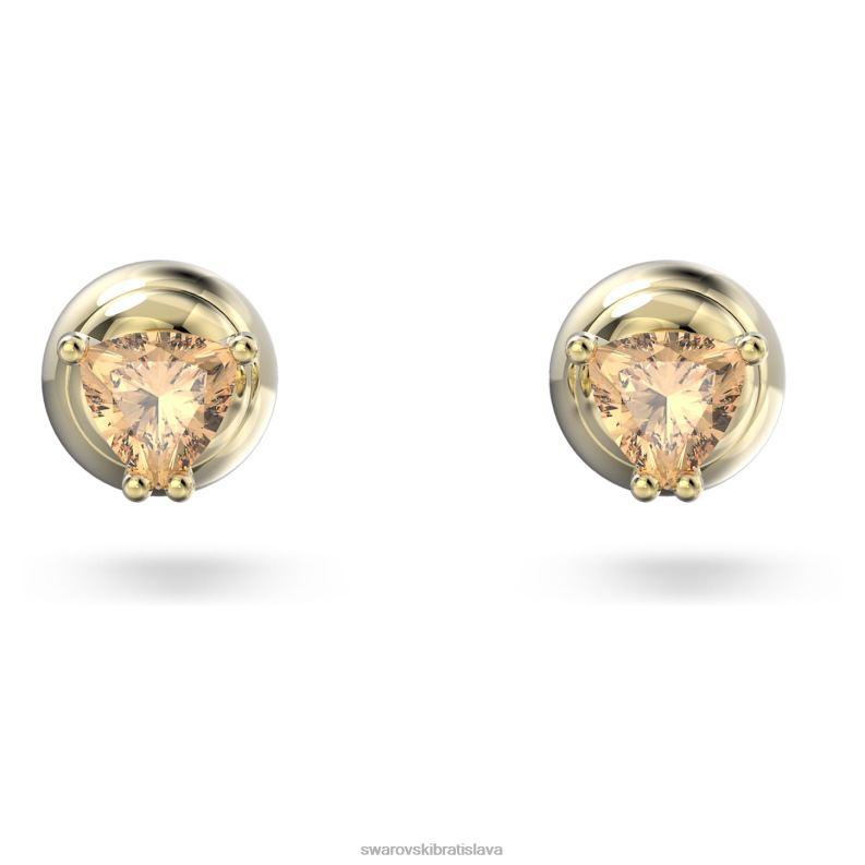 napichovacie náušnice stilla triliantový strih, oranžová, pozlátená B8ZNT705 Swarovski šperky - Image 1