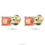 napichovacie náušnice stilla vankúšový strih, oranžová, pozlátená B8ZNT698 Swarovski šperky - Image 4