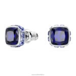 napichovacie náušnice štvorcového strihu september, modrá, rhodiovaná B8ZNT729 Swarovski šperky - Image 3