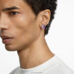 napichovacie náušnice tisícročia osemhranný výbrus, fialový, rhodiovaný B8ZNT675 Swarovski šperky - Image 6