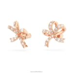 napichovacie náušnice volta mašľa, biela, pozlátená ružovým zlatom B8ZNT720 Swarovski šperky - Image 4