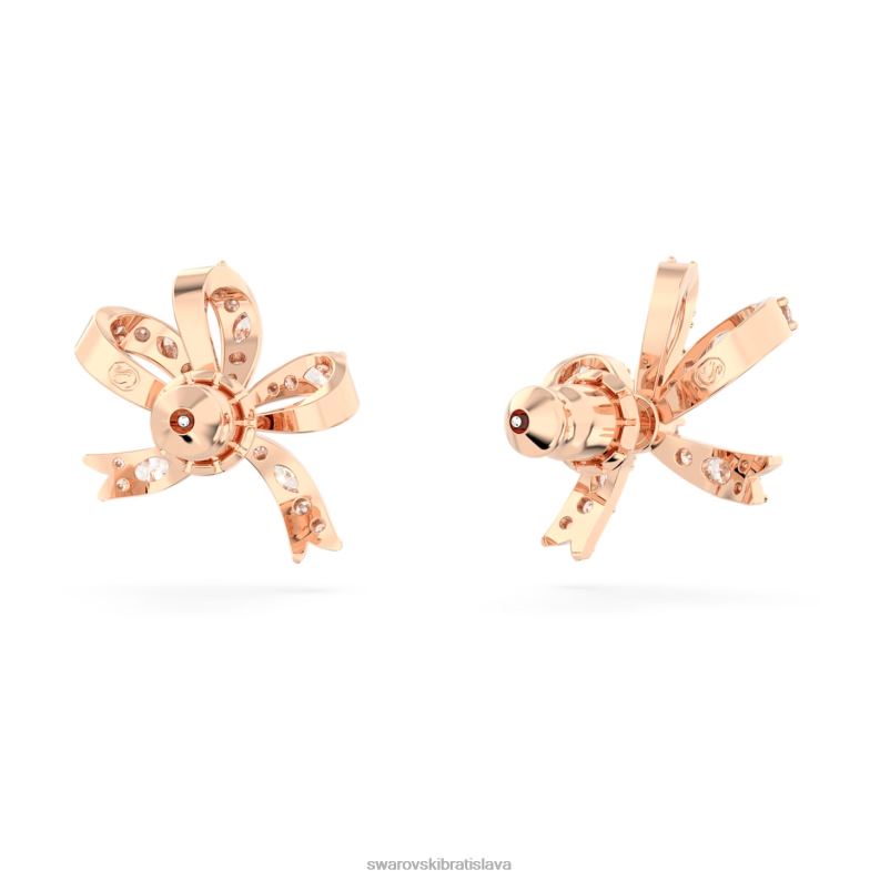 napichovacie náušnice volta mašľa, biela, pozlátená ružovým zlatom B8ZNT720 Swarovski šperky - Image 5