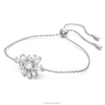 náramok gema zmiešané rezy, kvet, biela, rhodiované B8ZNT531 Swarovski šperky - Image 3