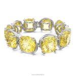 náramok s harmóniou vankúšový strih, žltý, rhodiovaný B8ZNT584 Swarovski šperky