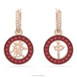 náušnice alea červená, pozlátená ružovým zlatom B8ZNT818 Swarovski šperky - Image 3
