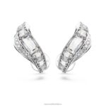 náušnice hyperbola klip uhlíkovo neutrálny oxid zirkoničitý, zmiešané rezy, biely, rhodiovaný B8ZNT940 Swarovski šperky