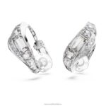 náušnice hyperbola klip uhlíkovo neutrálny oxid zirkoničitý, zmiešané rezy, biely, rhodiovaný B8ZNT940 Swarovski šperky - Image 4