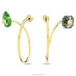 numina visiace náušnice asymetrický dizajn, zmiešané strihy, viacfarebné, pozlátené B8ZNT820 Swarovski šperky - Image 3
