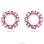 obručové náušnice tisícročia osemhranný výbrus, ružový, rhodiovaný B8ZNT936 Swarovski šperky