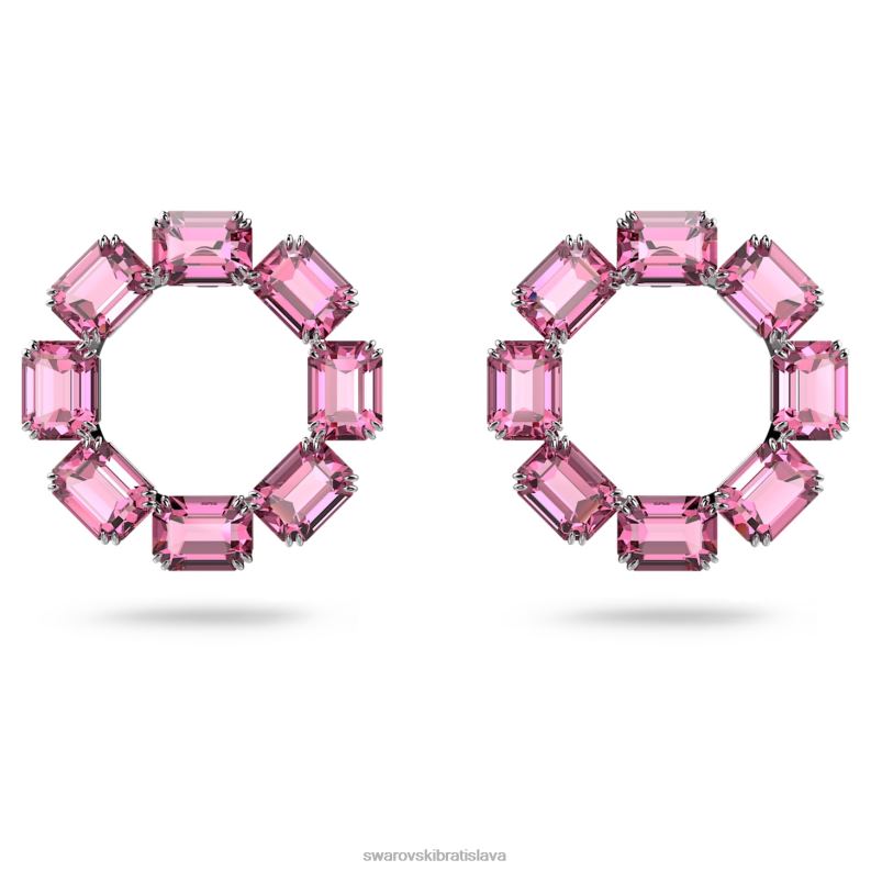 obrucove_nausnice_tisicrocia_osemhranny_vybrus_ruzovy_rhodiovany_b8znt936_swarovski_sperky.jpg obručové náušnice tisícročia osemhranný výbrus, ružový, rhodiovaný B8ZNT936 Swarovski šperky - Image 1