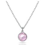 okrúhly prívesok z kameňa júnové, ružové, rhodiované B8ZNT288 Swarovski šperky