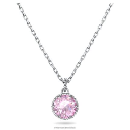 okrúhly prívesok z kameňa júnové, ružové, rhodiované B8ZNT288 Swarovski šperky
