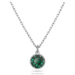 okrúhly prívesok z kameňa májová, zelená, rhodiovaná B8ZNT292 Swarovski šperky