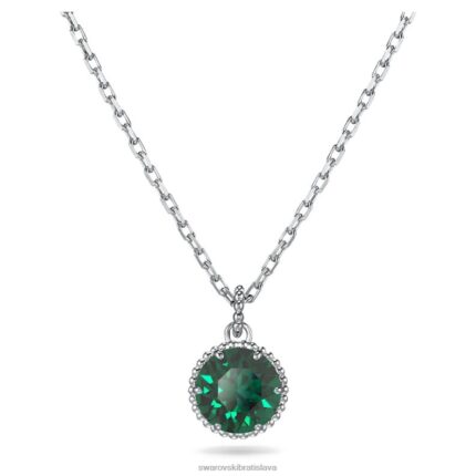 okrúhly prívesok z kameňa májová, zelená, rhodiovaná B8ZNT292 Swarovski šperky