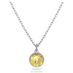 okrúhly prívesok z kameňa november, žltá, rhodiovaná B8ZNT320 Swarovski šperky
