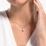 okrúhly prívesok z kameňa október, ružová, rhodiovaná B8ZNT315 Swarovski šperky - Image 2