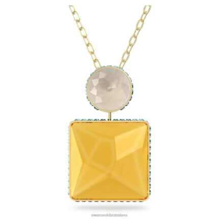 orbita náhrdelník štvorcový strih, viacfarebný, pozlátený B8ZNT125 Swarovski šperky