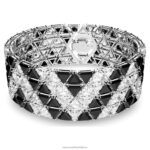 ortyxová manžeta trojuholníkový strih, čierny, rhodiovaný B8ZNT609 Swarovski šperky