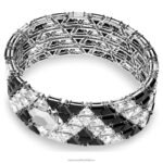 ortyxová manžeta trojuholníkový strih, čierny, rhodiovaný B8ZNT609 Swarovski šperky - Image 5