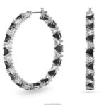 ortyxové kruhové náušnice trojuholníkový strih, čierny, rhodiovaný B8ZNT886 Swarovski šperky