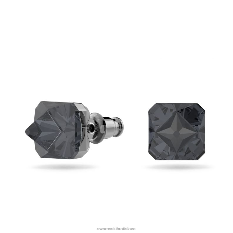 ortyxové napichovacie náušnice pyramídový výbrus, sivý, ruténiový B8ZNT696 Swarovski šperky - Image 3