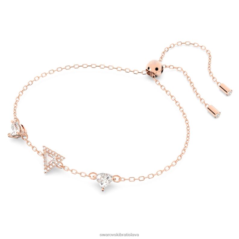 ortyxový náramok trojuholníkový strih, biely, pozlátený ružovým zlatom B8ZNT530 Swarovski šperky - Image 3