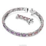 ortyxový náramok trojuholníkový strih, ružová, rhodiovaná B8ZNT559 Swarovski šperky - Image 3
