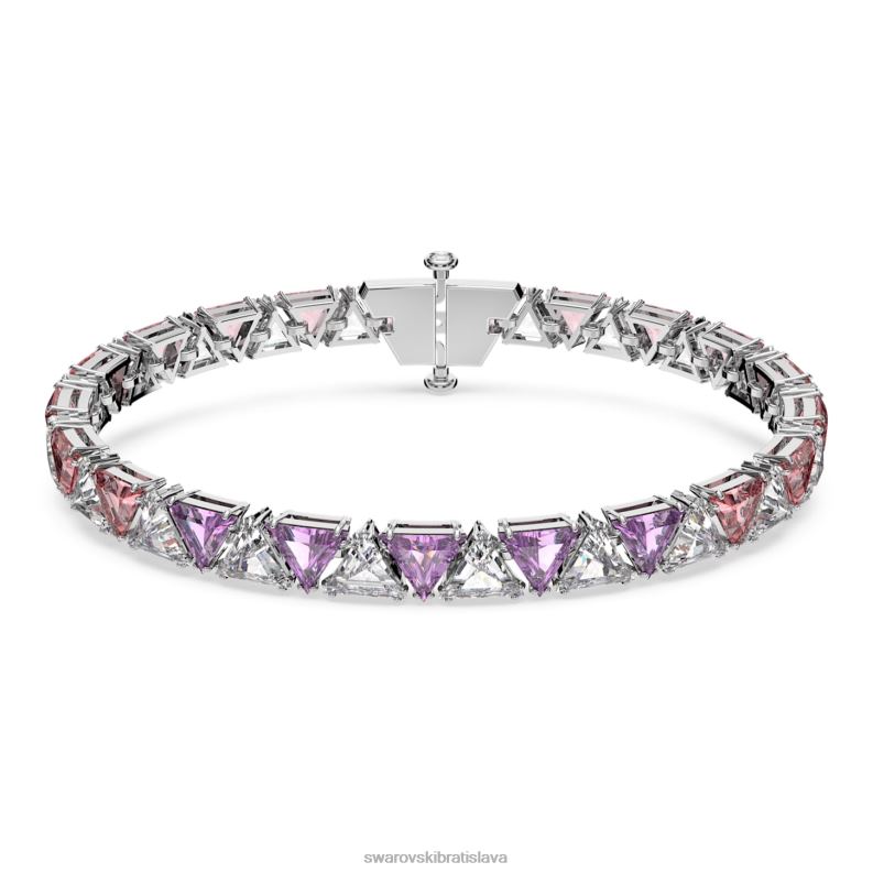 ortyxovy_naramok_trojuholnikovy_strih_ruzova_rhodiovana_b8znt559_swarovski_sperky.jpg ortyxový náramok trojuholníkový strih, ružová, rhodiovaná B8ZNT559 Swarovski šperky - Image 1