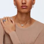 otočné kruhové náušnice biela, rhodiovaná B8ZNT904 Swarovski šperky - Image 4
