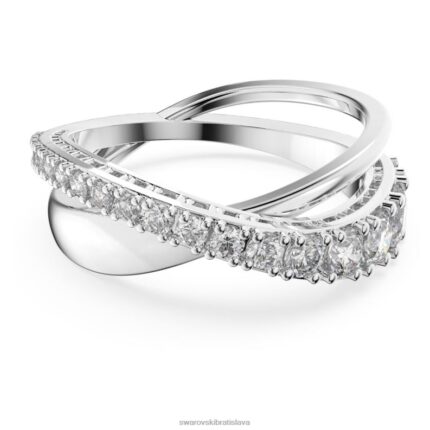 otočný krúžok okrúhly výbrus, biely, rhodiovaný B8ZNT1081 Swarovski šperky
