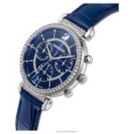 pasáž chrono hodinky švajčiarsky, kožený remienok, modrý, nerez B8ZNT1250 Swarovski príslušenstvo - Image 4