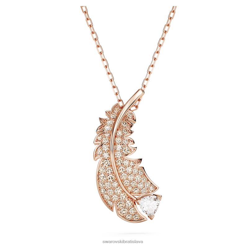 pekny_privesok_pierko_biele_pozlatene_ruzovym_zlatom_b8znt280_swarovski_sperky.jpg pekný prívesok pierko, biele, pozlátené ružovým zlatom B8ZNT280 Swarovski šperky - Image 1
