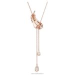 pekný y prívesok pierko, biele, pozlátené ružovým zlatom B8ZNT279 Swarovski šperky - Image 4