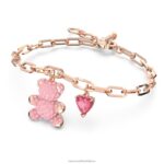 plyšový náramok medvedík, ružový, pozlátený ružovým zlatom B8ZNT434 Swarovski šperky - Image 3