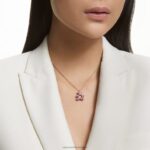 plyšový prívesok medvedí, ružové, pozlátené ružovým zlatom B8ZNT176 Swarovski šperky - Image 2