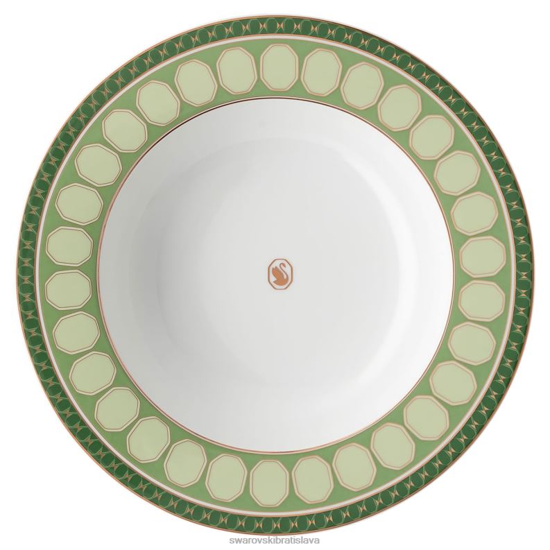 polievkovy_tanier_signum_porcelan_zelena_b8znt1753_swarovski_dekoracie.jpg polievkový tanier signum porcelán, zelená B8ZNT1753 Swarovski dekorácie - Image 1