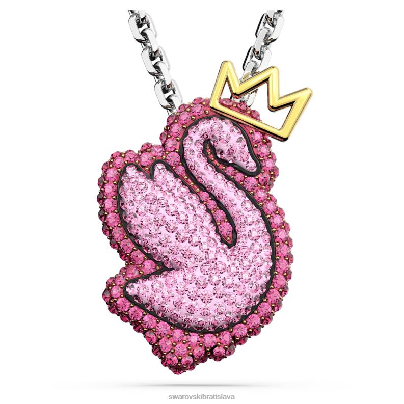 popovy_privesok_labut_labut_ruzova_rhodiovana_b8znt318_swarovski_sperky.jpg popový prívesok labuť labuť, ružová, rhodiovaná B8ZNT318 Swarovski šperky - Image 1