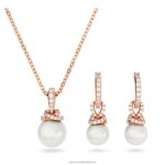 pôvodne nastavený biele, pozlátené ružovým zlatom B8ZNT398 Swarovski šperky