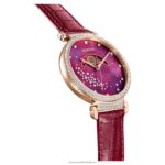 prechod mesačná fáza hodinky švajčiarska výroba, mesiac, kožený remienok, červená, povrchová úprava v ružovom zlate B8ZNT1197 Swarovski príslušenstvo - Image 6