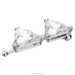 predlžovač ortyx trojuholníkový výbrus, biely, rhodiovaný B8ZNT1116 Swarovski šperky - Image 3