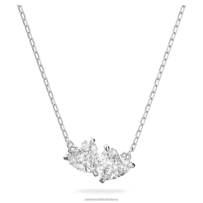 prilakat_dusu_nahrdelnik_srdce_biele_rhodiovane_b8znt67_swarovski_sperky.jpg prilákať dušu náhrdelník srdce, biele, rhodiované B8ZNT67 Swarovski šperky - Image 1