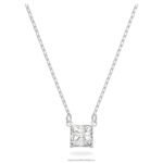 prilákať náhrdelník hranatý rez, biela, rhodiovaná B8ZNT15 Swarovski šperky