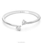 prilákať náramok na dušu srdce, biele, rhodiované B8ZNT620 Swarovski šperky