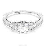 prilákať trilógiu prsteň okrúhly výbrus, biely, rhodiovaný B8ZNT977 Swarovski šperky