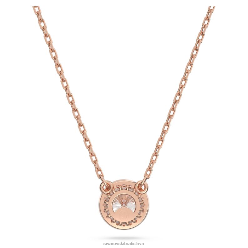 prívesok constella okrúhly výbrus, dlažba, biela, pozlátená ružovým zlatom B8ZNT206 Swarovski šperky - Image 4